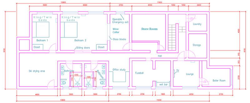 #floorplans 7 Bedroom Chalet Lower Level