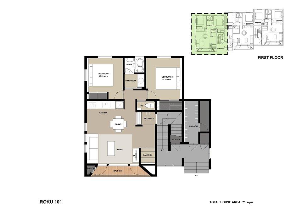 #floorplans Roku 2 bedroom 101