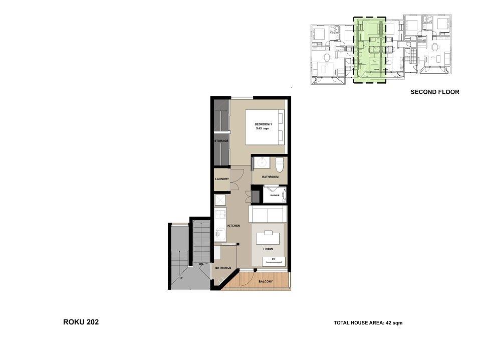 #floorplans Roku 1 bedroom 202
