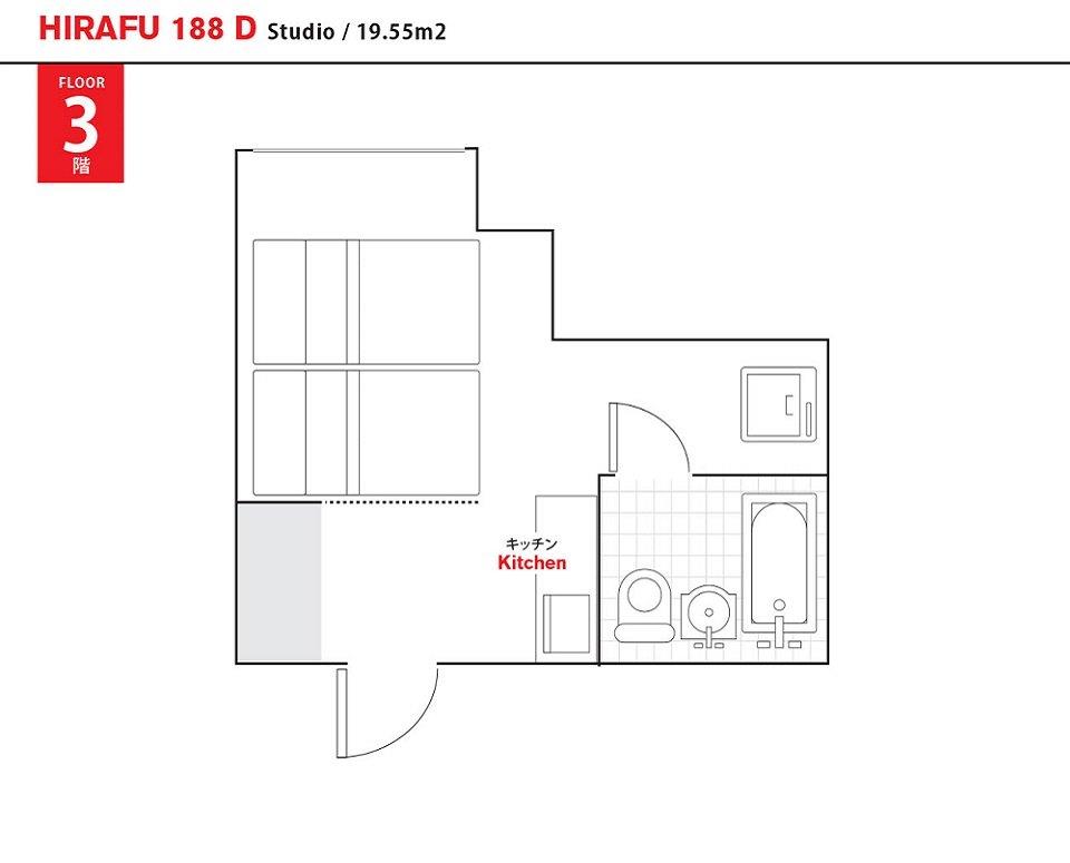 #floorplans Hirafu 188 Studio D