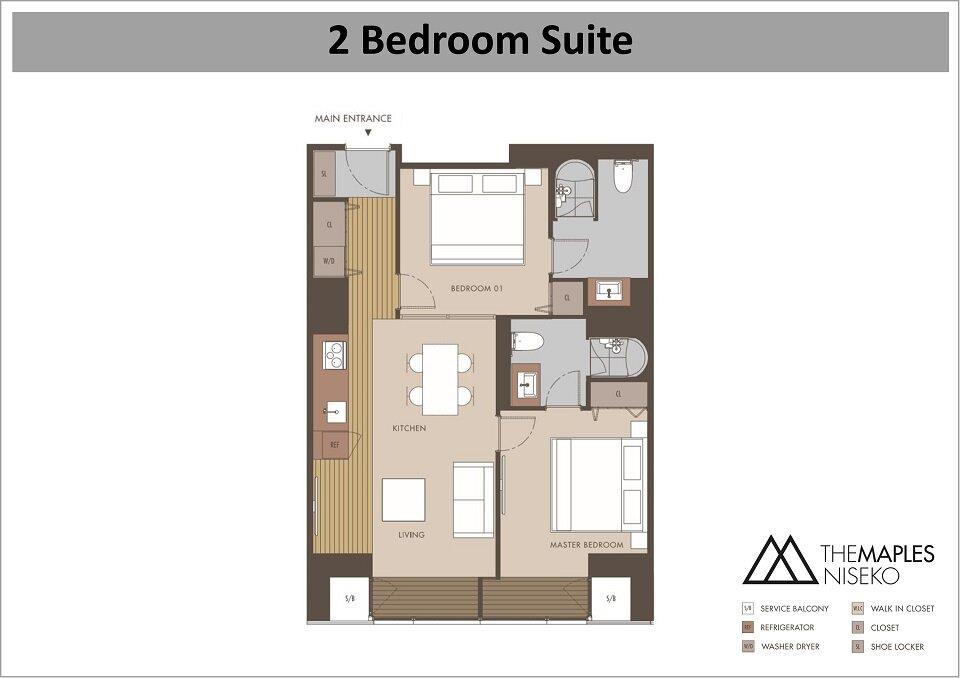 #floorplans Maples Niseko 2bdr Suite 