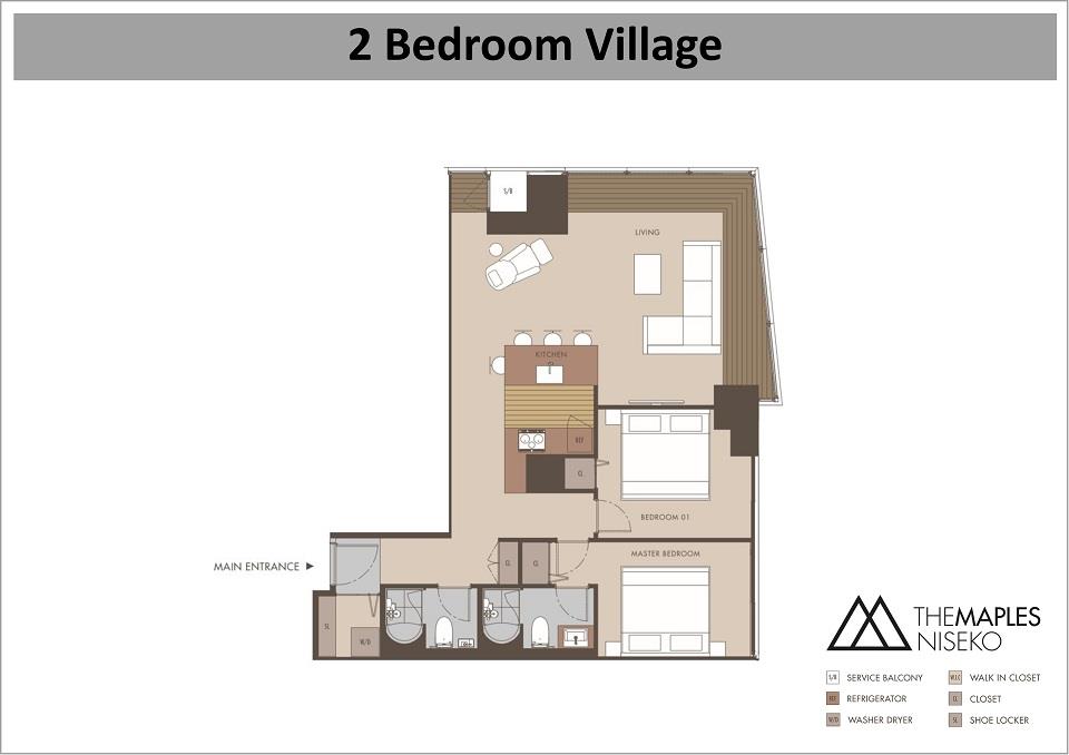 #floorplans Maples Niseko 2bdr Village 