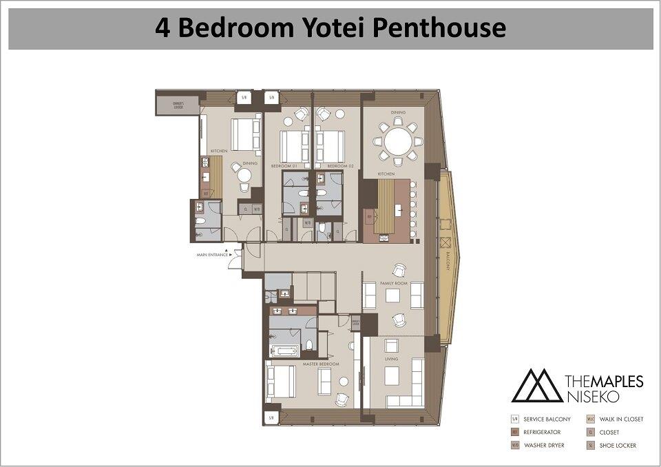 #floorplans Maples Niseko 4bdr Yotei Penthouse