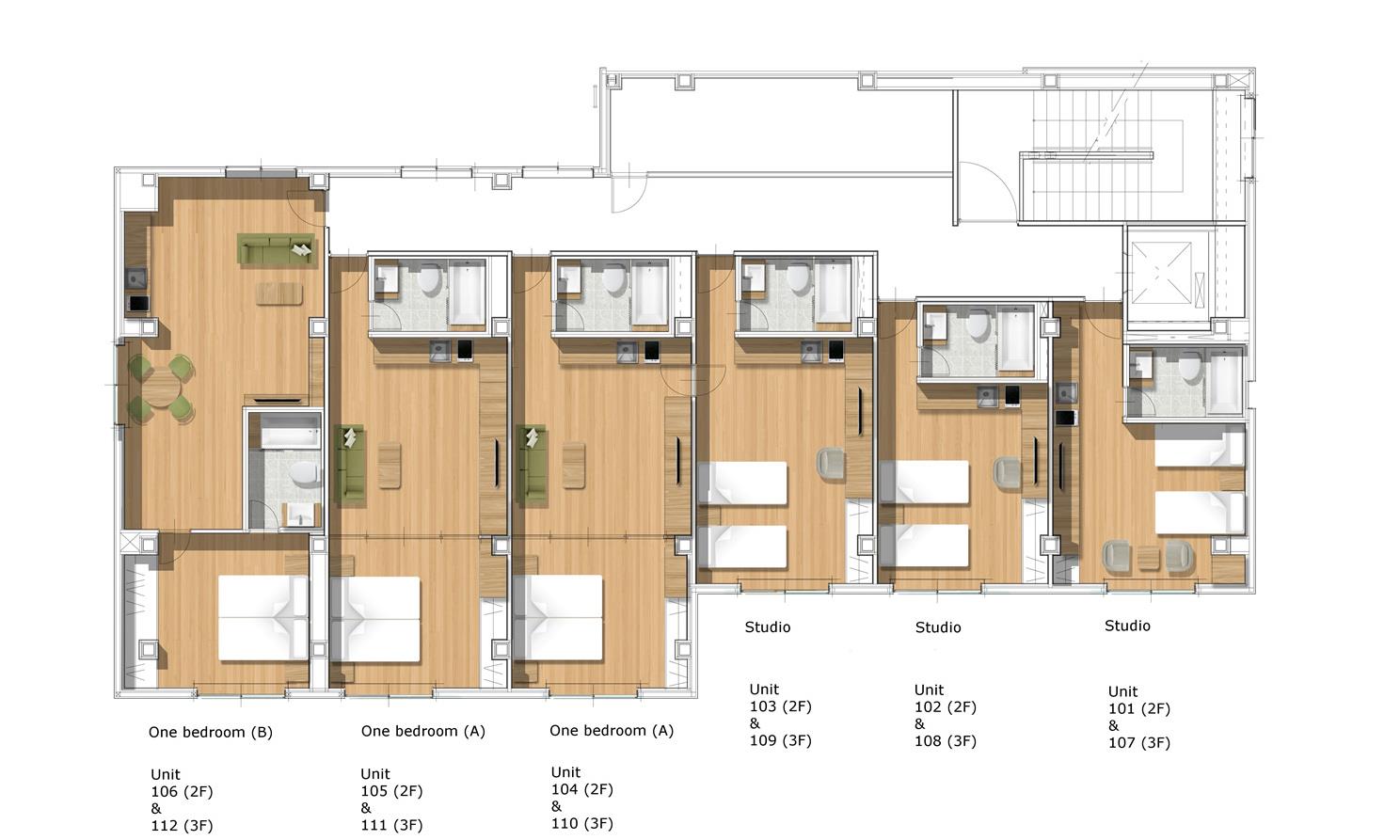 #floorplans Studio and One Bedroom Apartment