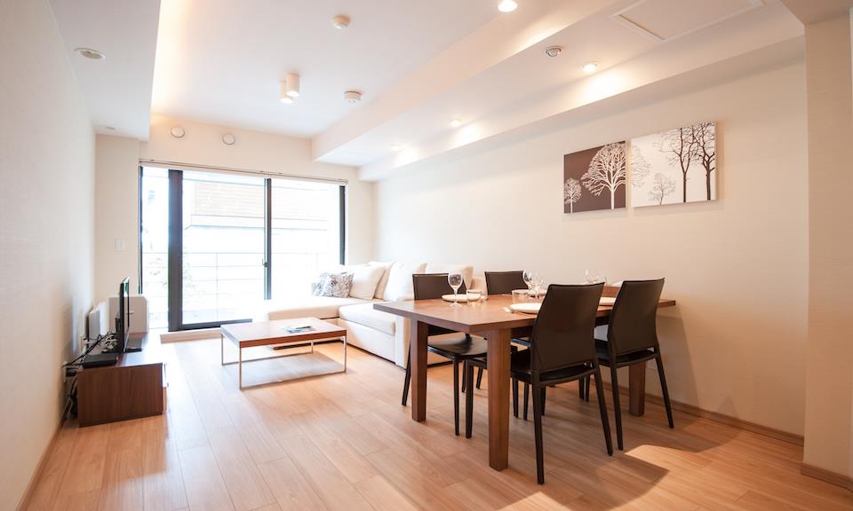 Niseko Accommodation Akazora 9 : 1-Bedroom-Village-View-Dining-Living