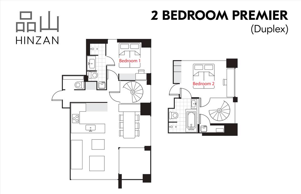 #floorplans Hinzan 2 bedroom Premior