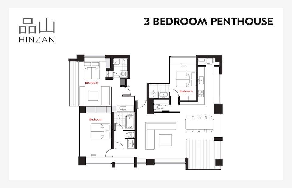 #floorplans Hinzan 3bedroom Penthouse
