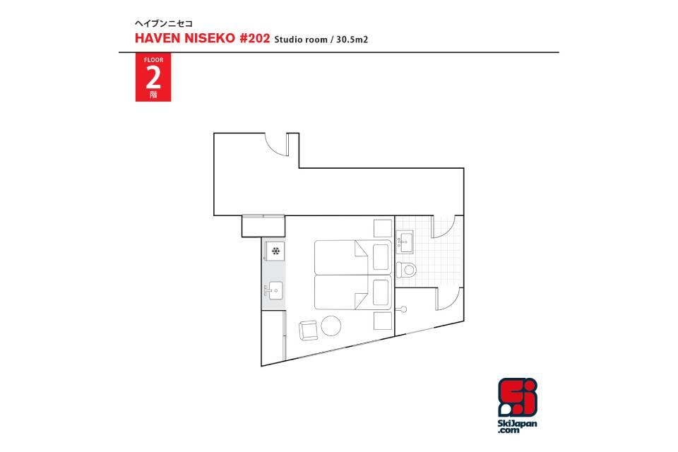 #floorplans Haven Niseko Studio Room