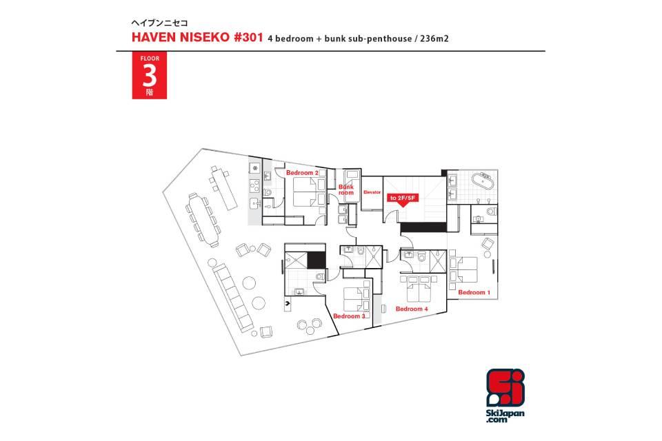 #floorplans Haven Niseko Sub-Penthouse