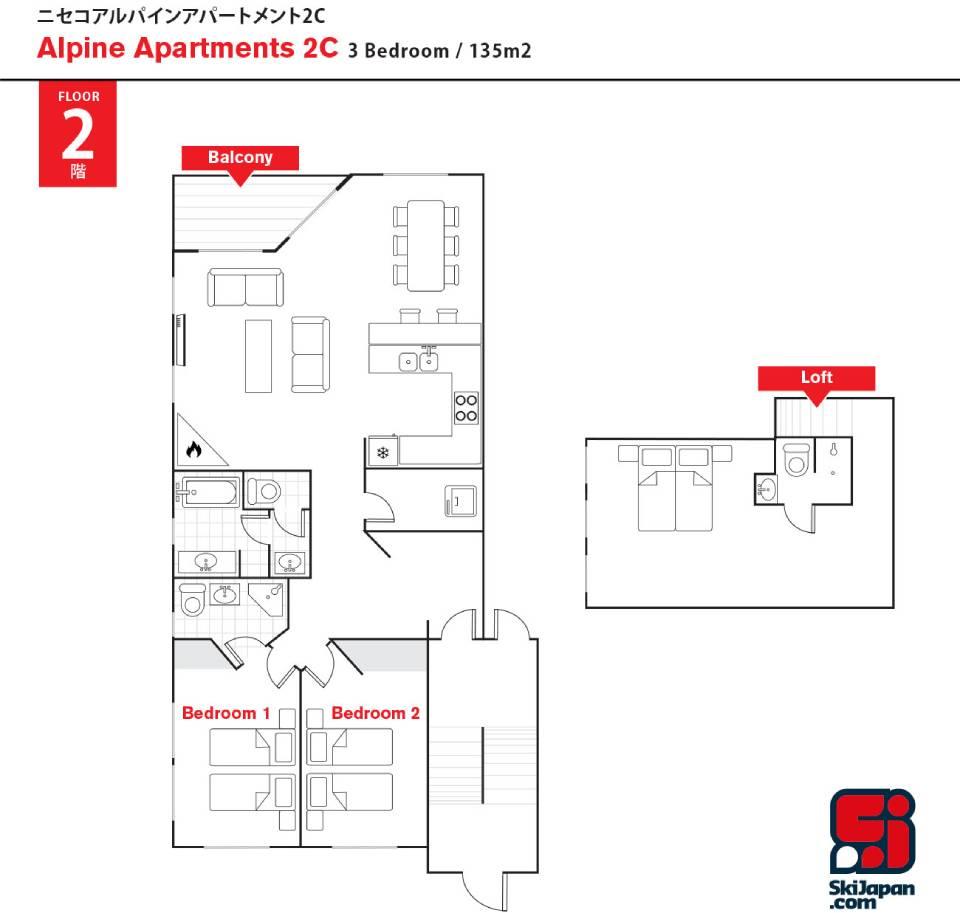 #floorplans Alpine Apartments 2C