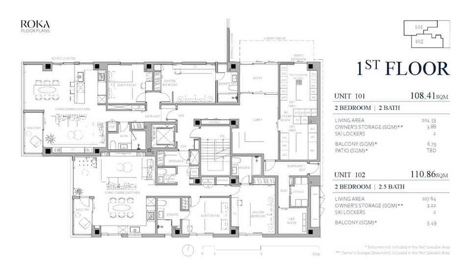 Roka Apartments Floor Plan 1