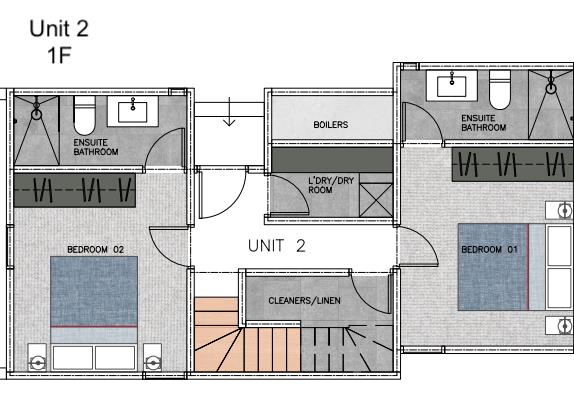 Blue River Chalet Floor Plan Unit 2 1F