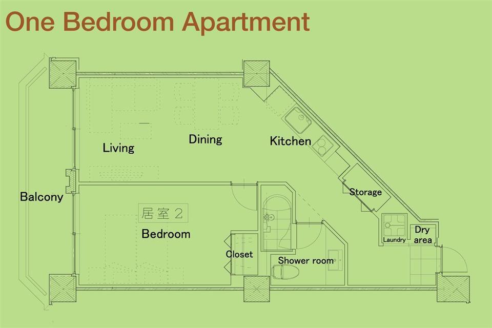 #floorplans 1 Bedroom Apartment