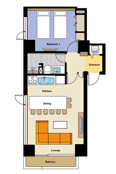 #floorplans 1 Bedroom Premium Apartment