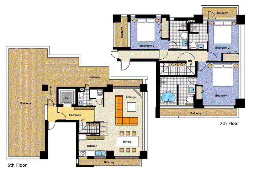 #floorplans 3 Bedroom Penthouse Apartment