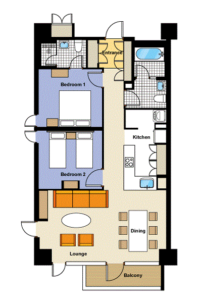 #floorplans 2 Bedroom Premium Apartment