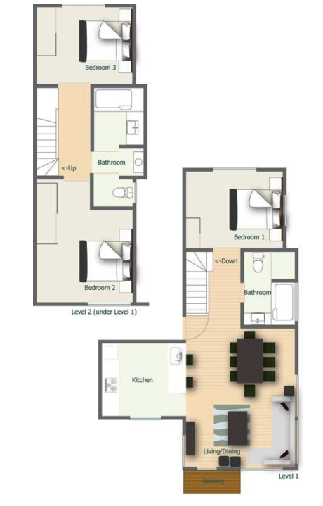 #floorplans Apartment 7, 3 Bedroom 2 Bathroom