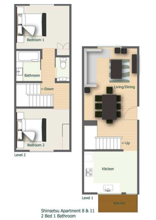 #floorplans Apartment 8 2 Bedroom 1 Bathroom