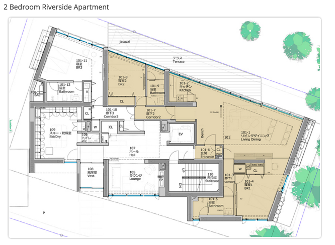 #floorplans 2 Bedroom Riverside Apartment