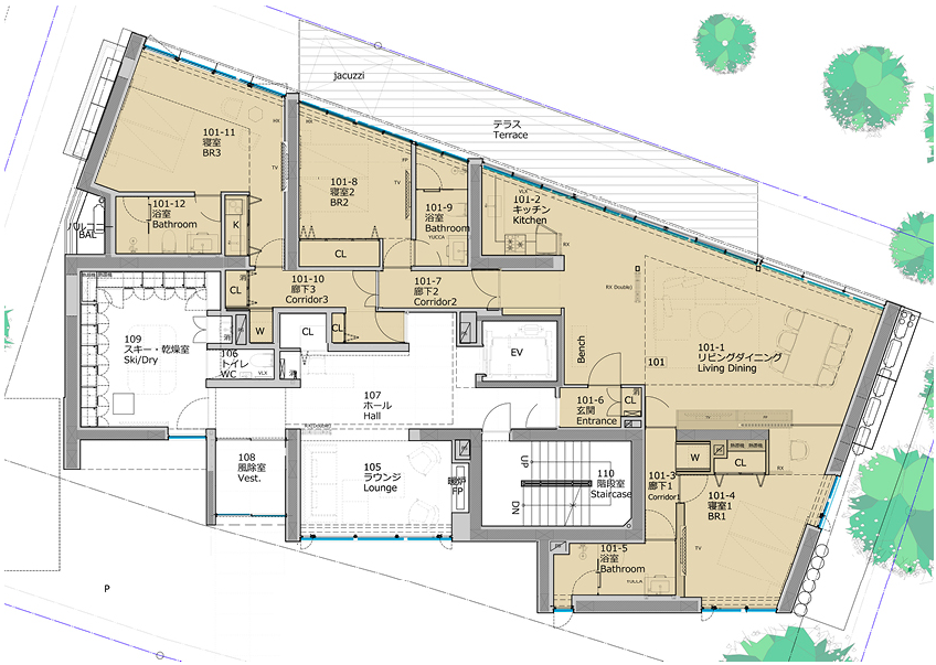 #floorplans 3 Bedroom Riverside Apartment
