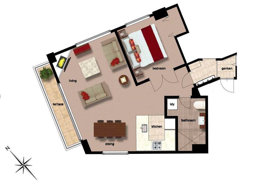#floorplans 1 Bedroom Freshwater