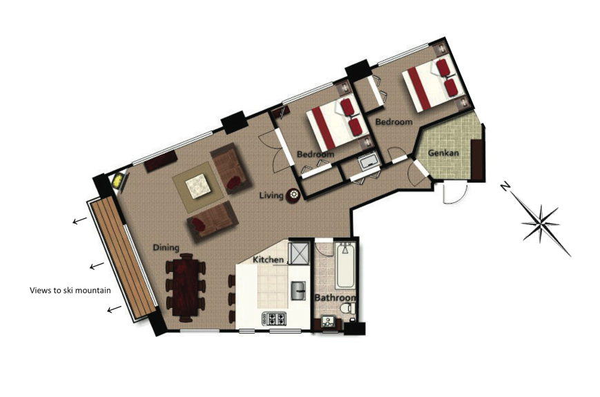 #floorplans 2 Bedroom Mountain View Deluxe