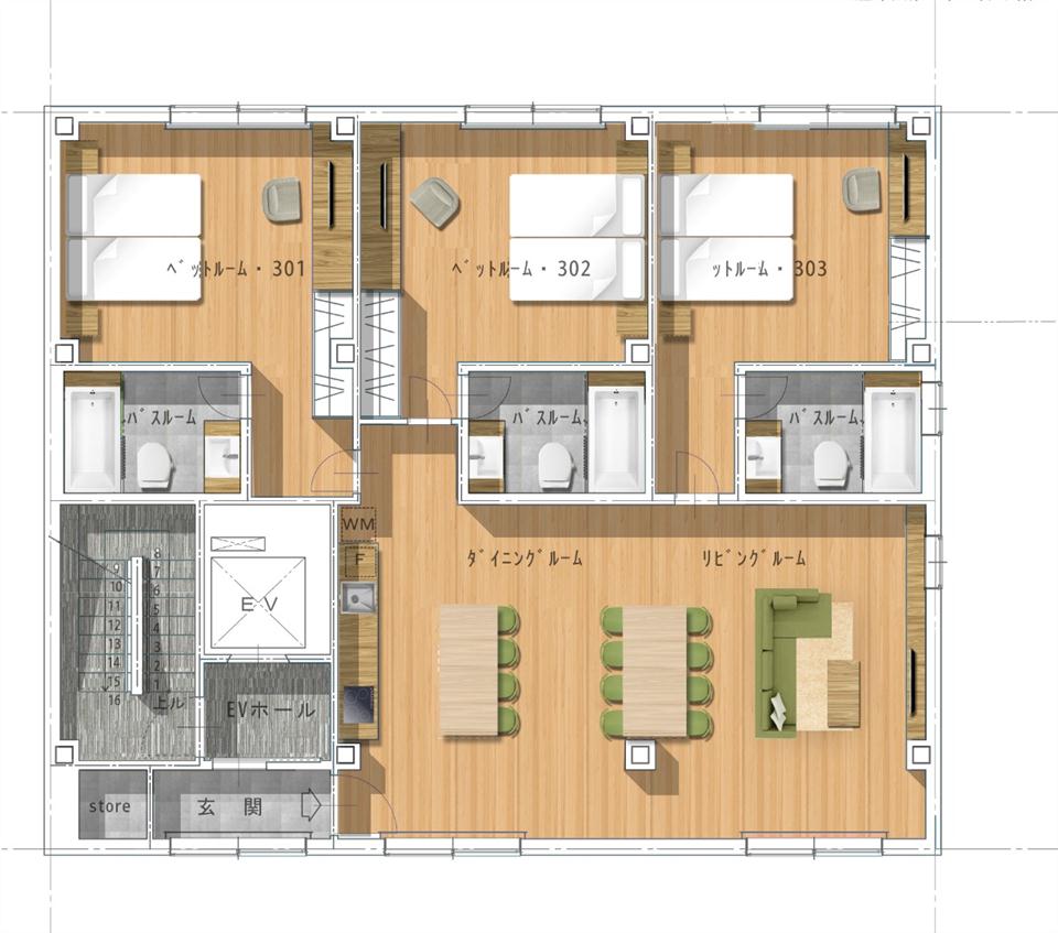 #floorplans 3 Bedroom Penthouse Apartment