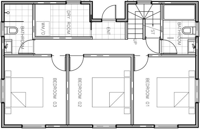 #floorplans 3 Bedroom Chalet Sleeping Area