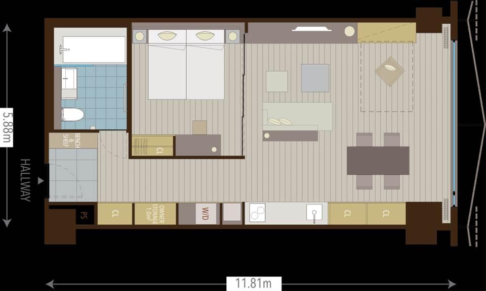 #floorplans 1.5 bedroom 