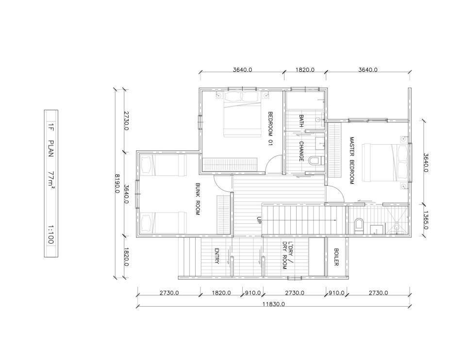 #floorplans 3 Bedroom Chalet 1F 